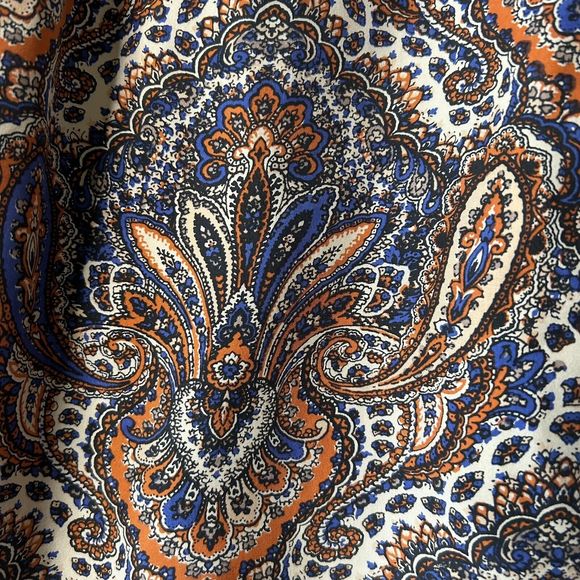 J. Crew 00 Women’s 100% Silk Orange Blue Paisley Spaghetti Straps Mini Dress - Picture 5 of 11